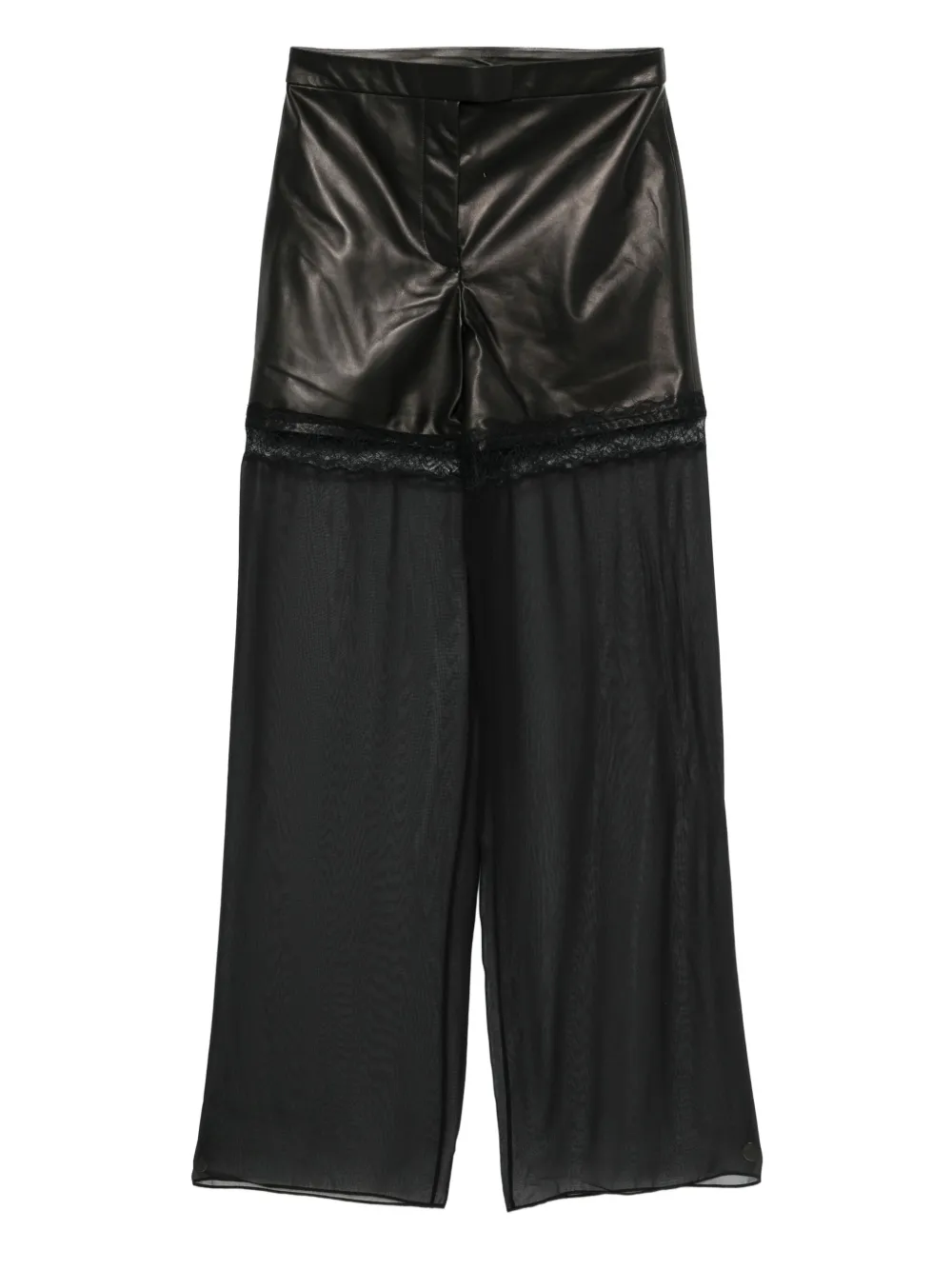 Nensi Dojaka leather palazzo trousers | Black | Image 1