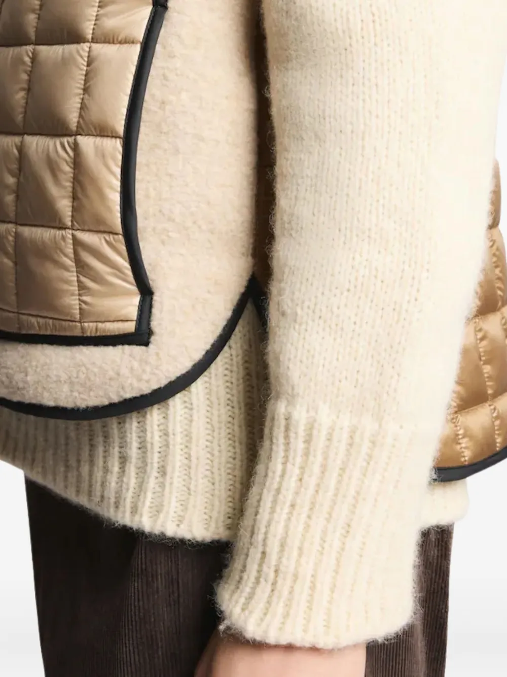 Fay Quilted Hooded Vest In Neutral