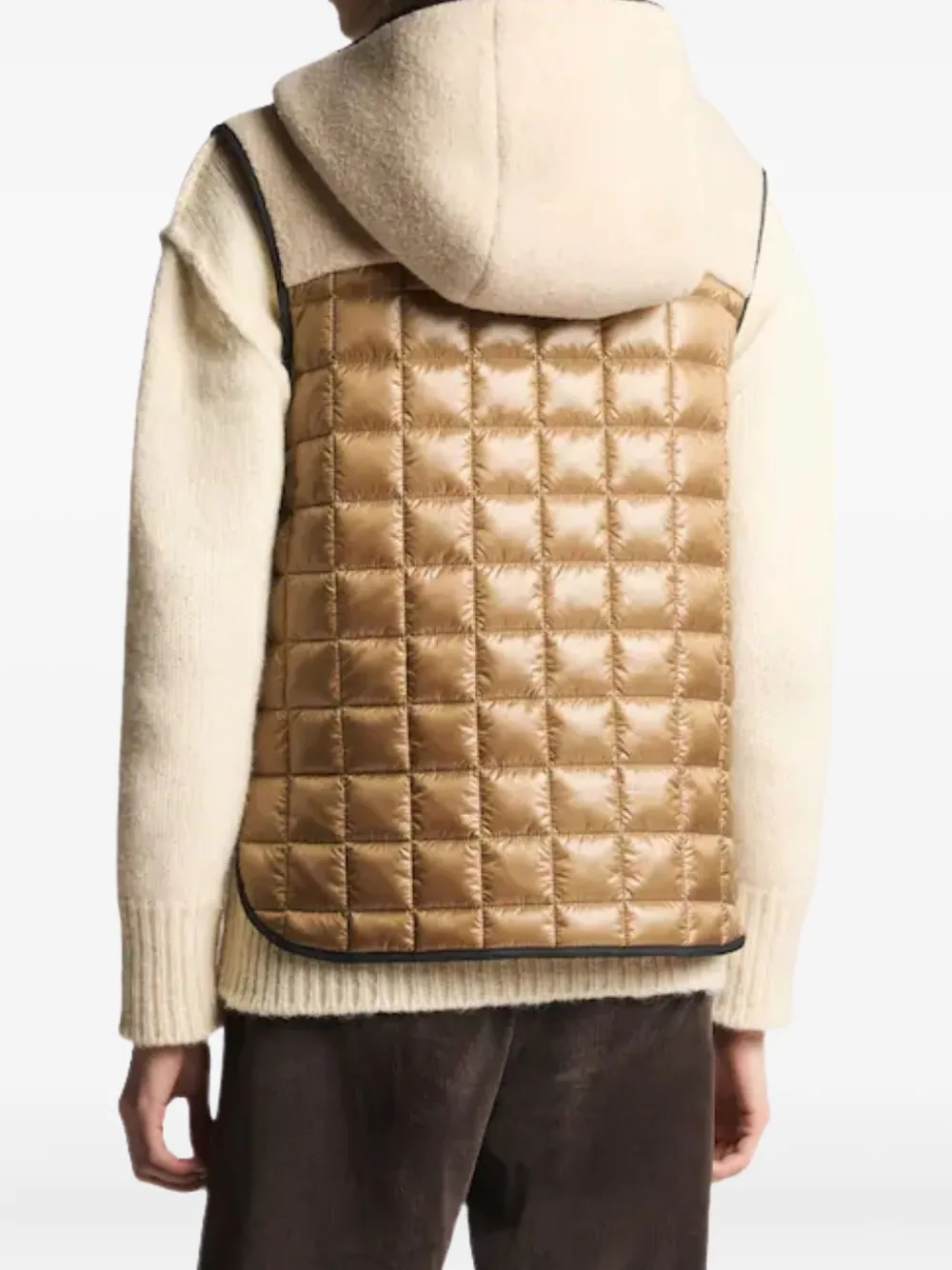 Fay Quilted Hooded Vest In Neutral