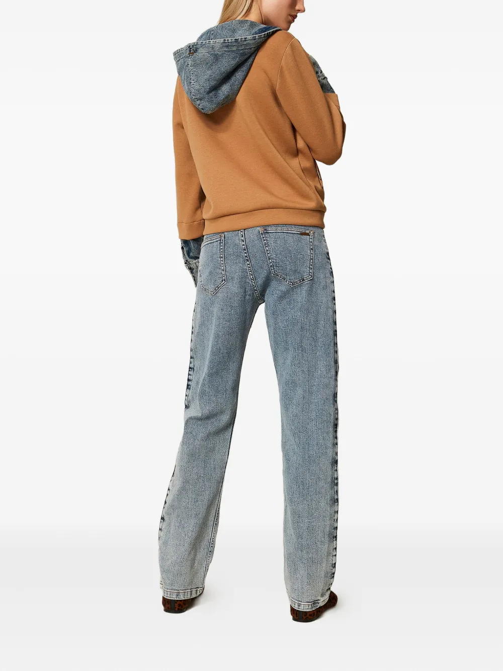 TWINSET Tweekleurige jeans met zijstreep Blauw