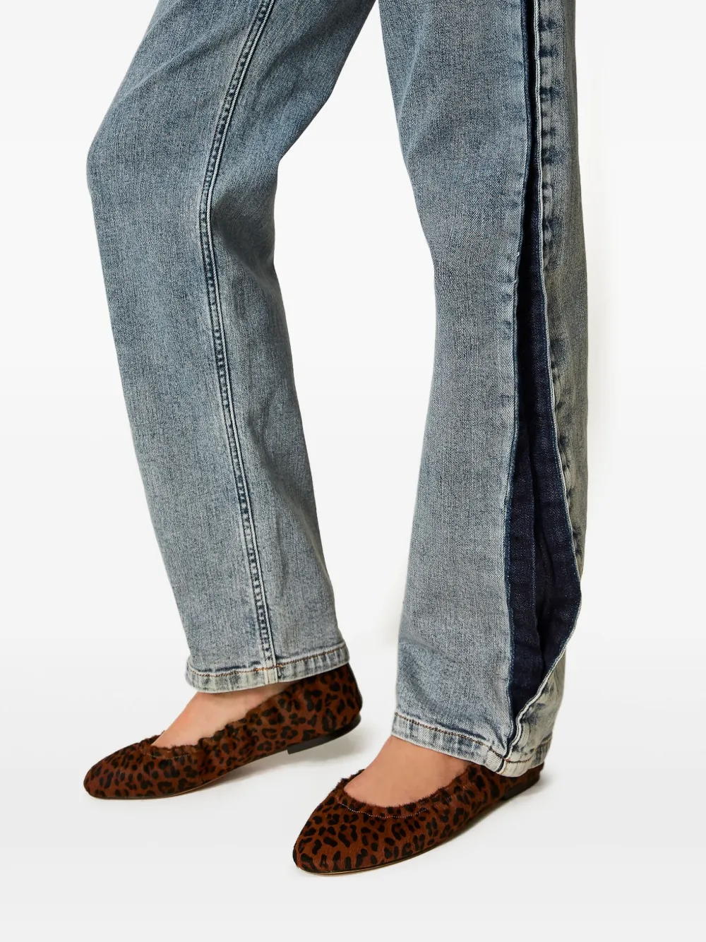 TWINSET Tweekleurige jeans met zijstreep Blauw