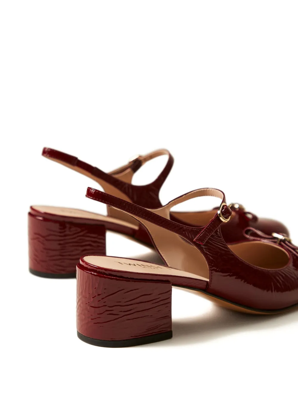 TWINSET 50 mm pumps van kalfsleer met strik Rood