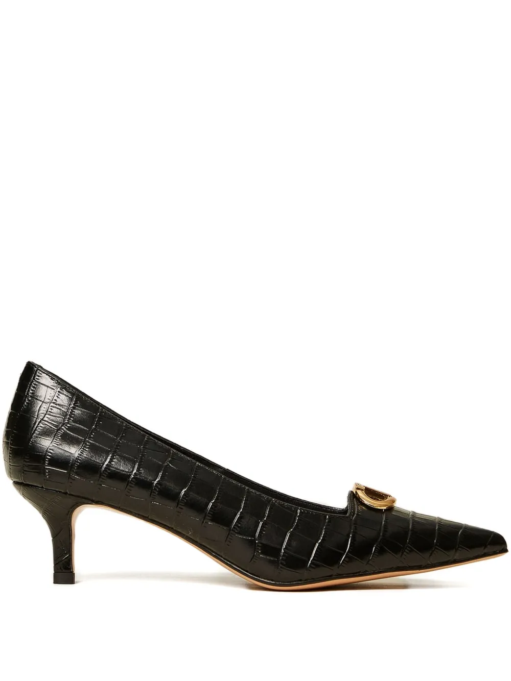 TWINSET 50 mm Oval-T pumps met krokodillen-reliëf Zwart