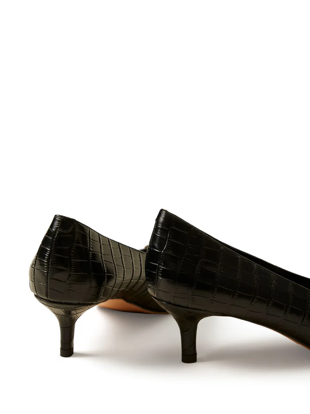 TWINSET 50 mm Oval-T pumps met krokodillen-reliëf Zwart