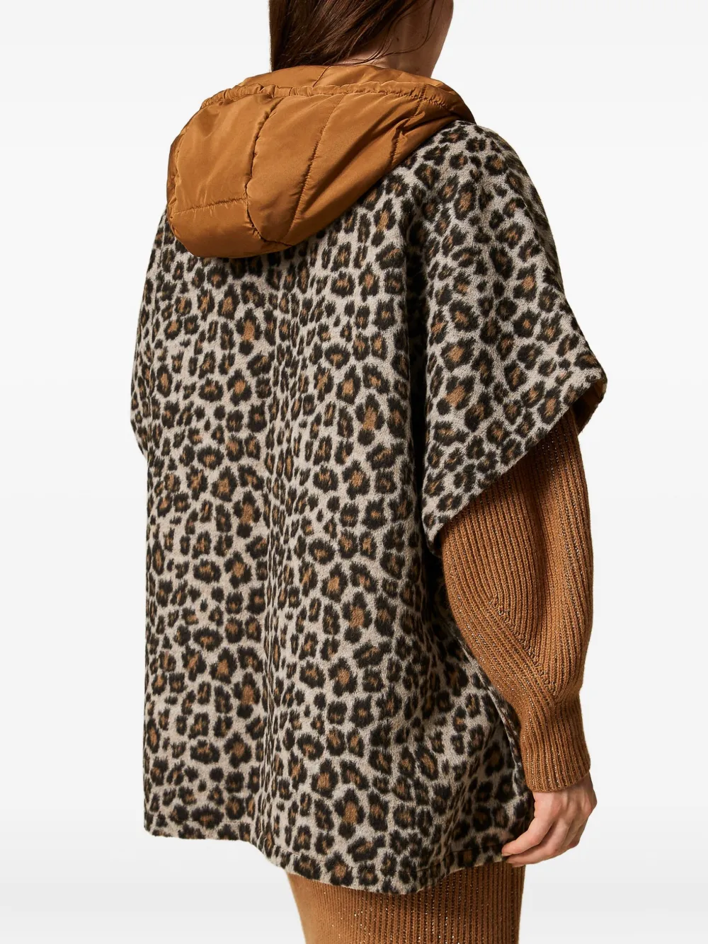  Twinset Leopard-print Hooded Jacket - Brown 