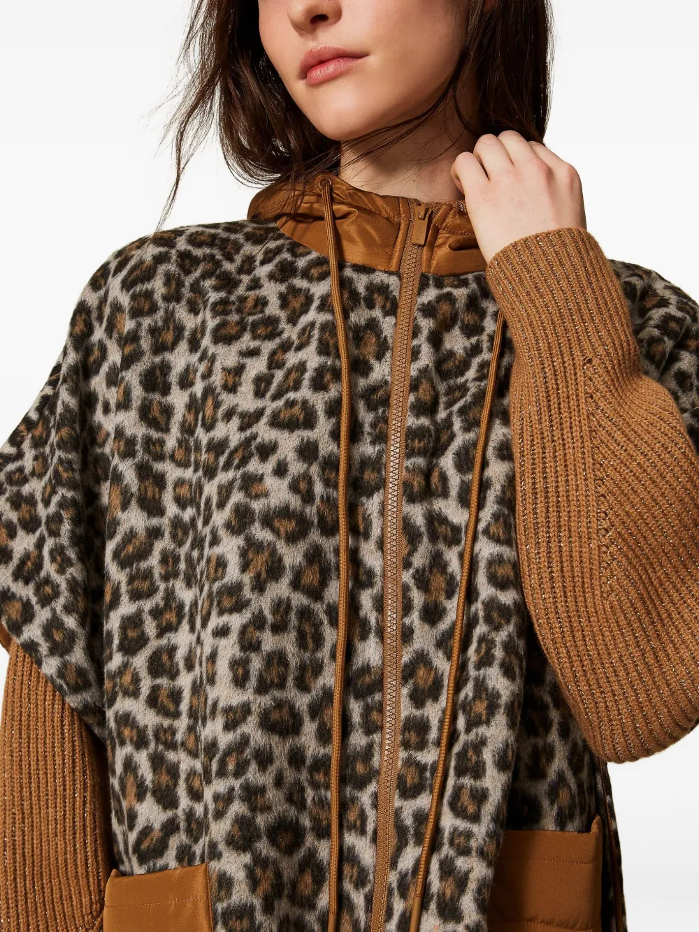 leopard-print hooded jacket