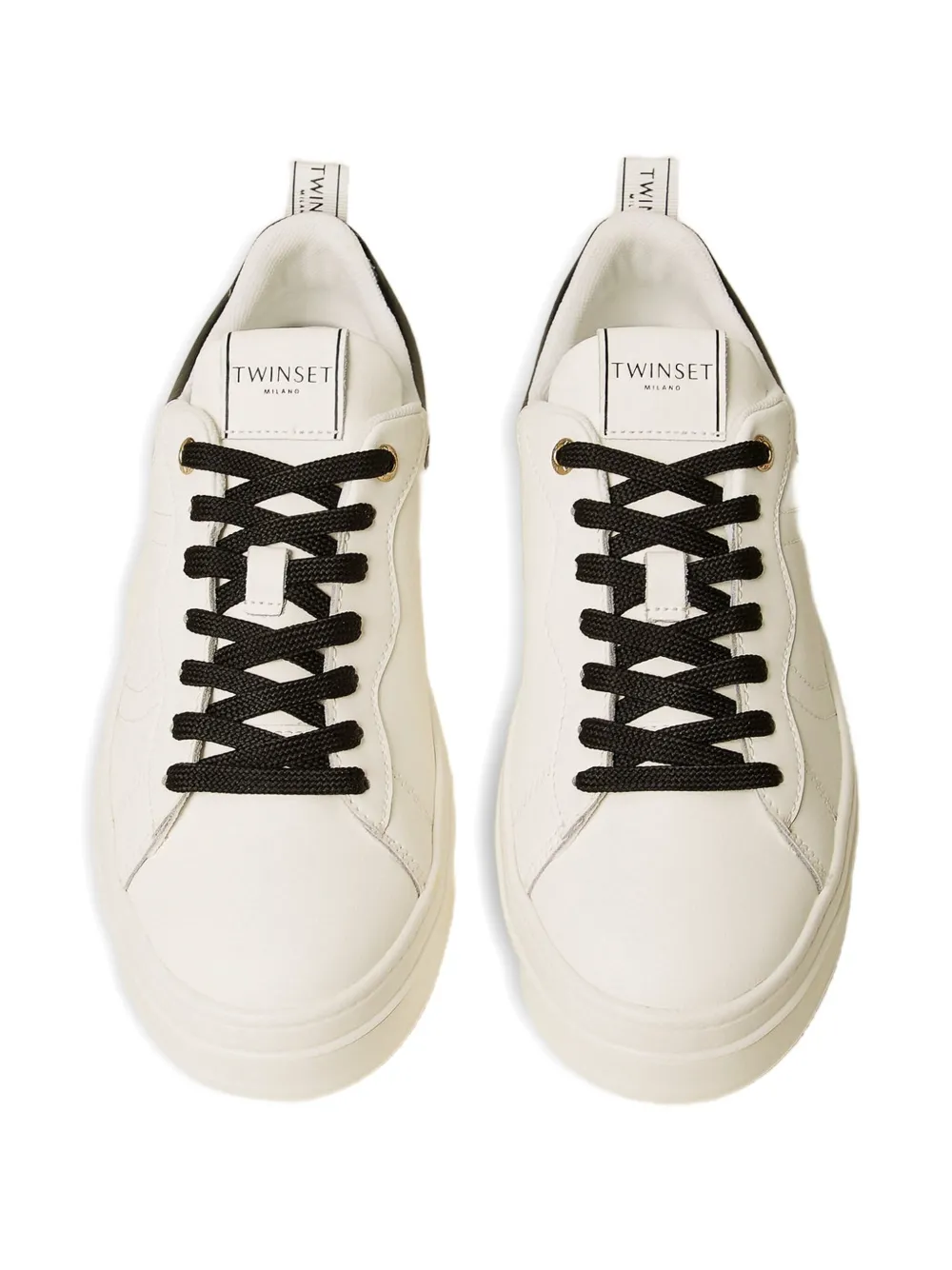 TWINSET leather platform sneakers White