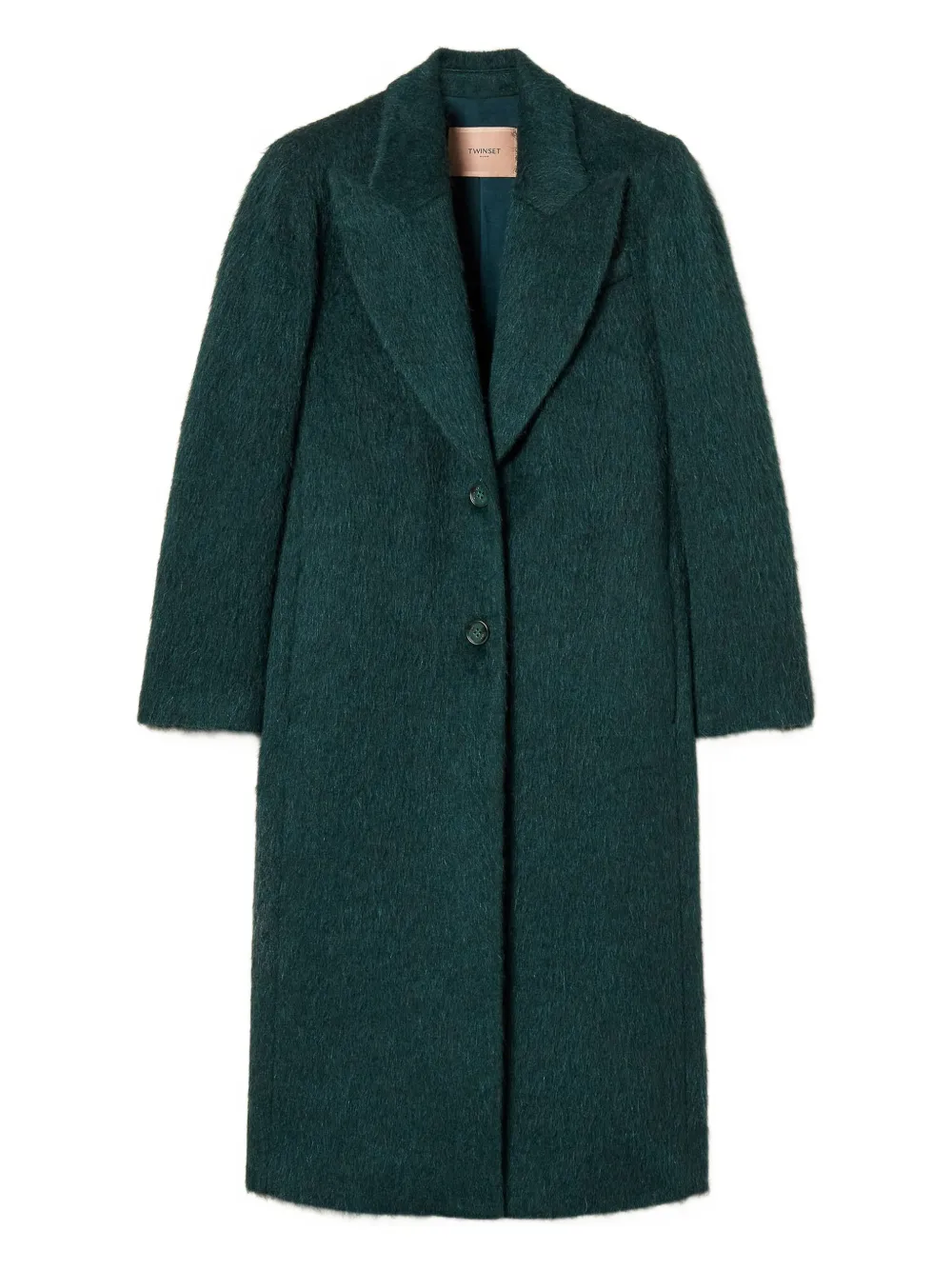 Twinset Single-breasted Wool Coat In Green