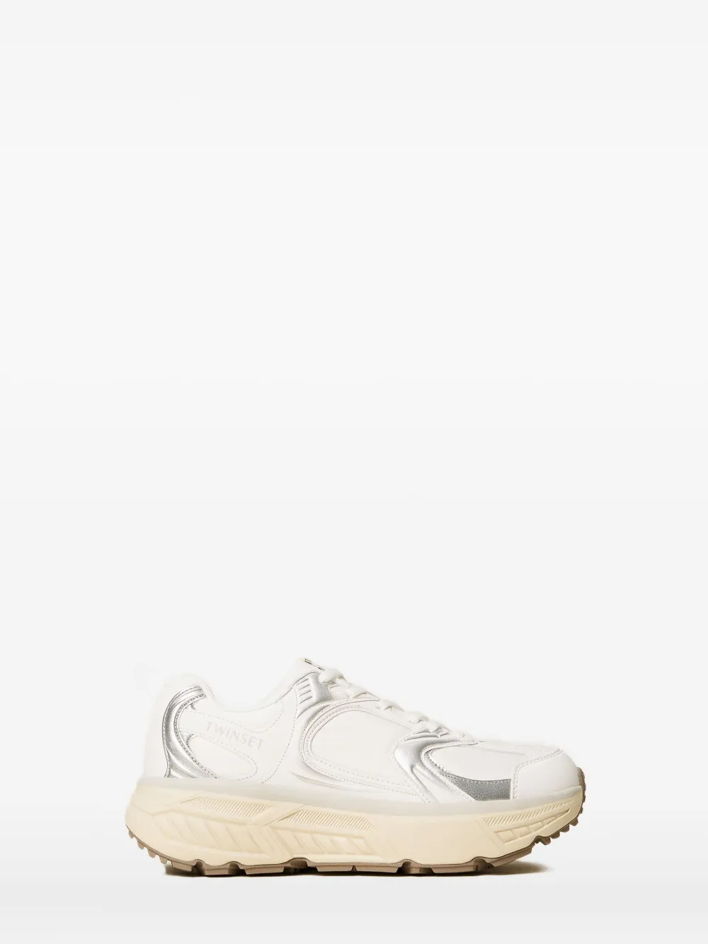 Twinset Fessura Metallic-panel Sneakers In White