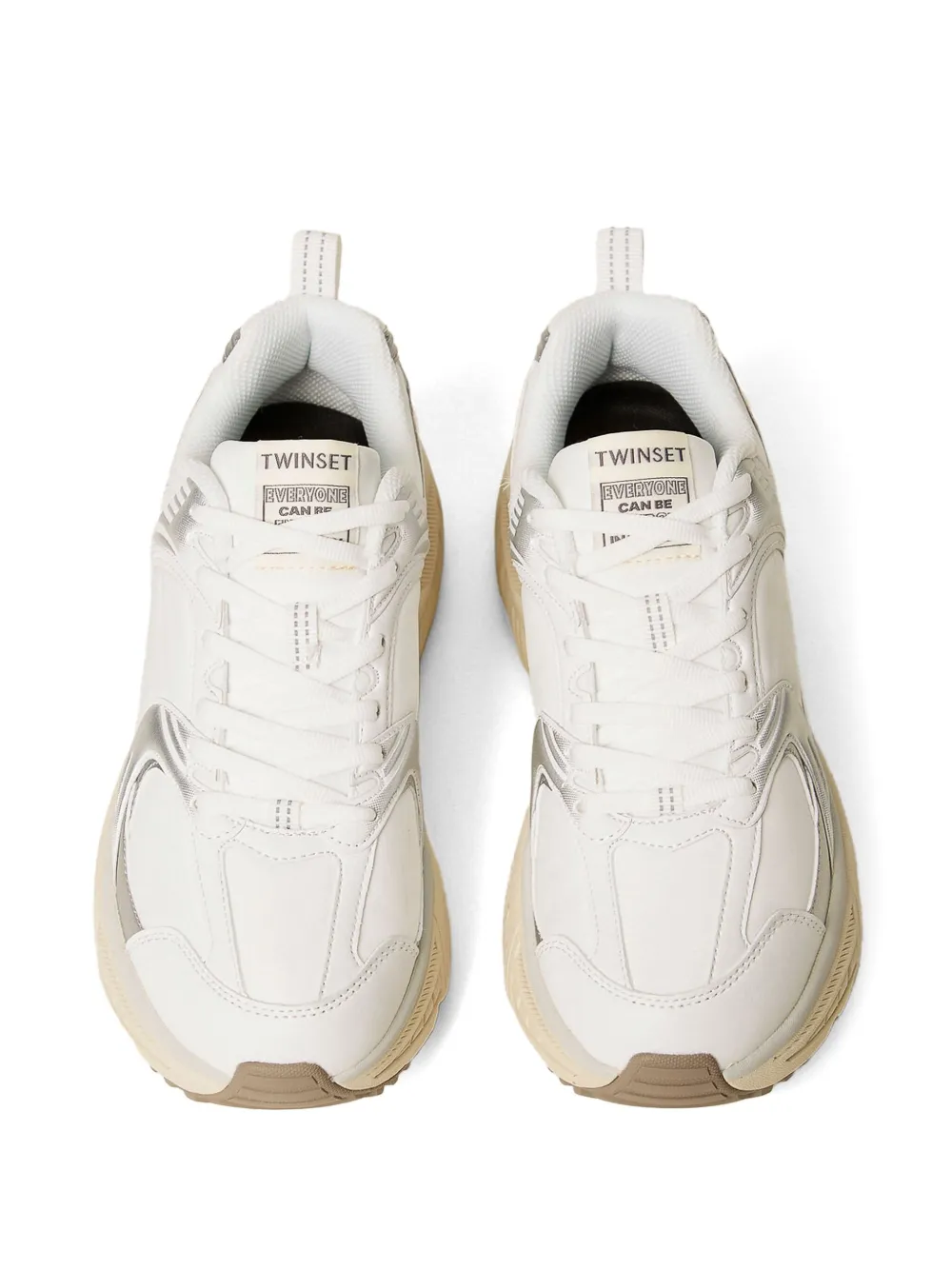 TWINSET Fessura sneakers met metallic vlak Wit