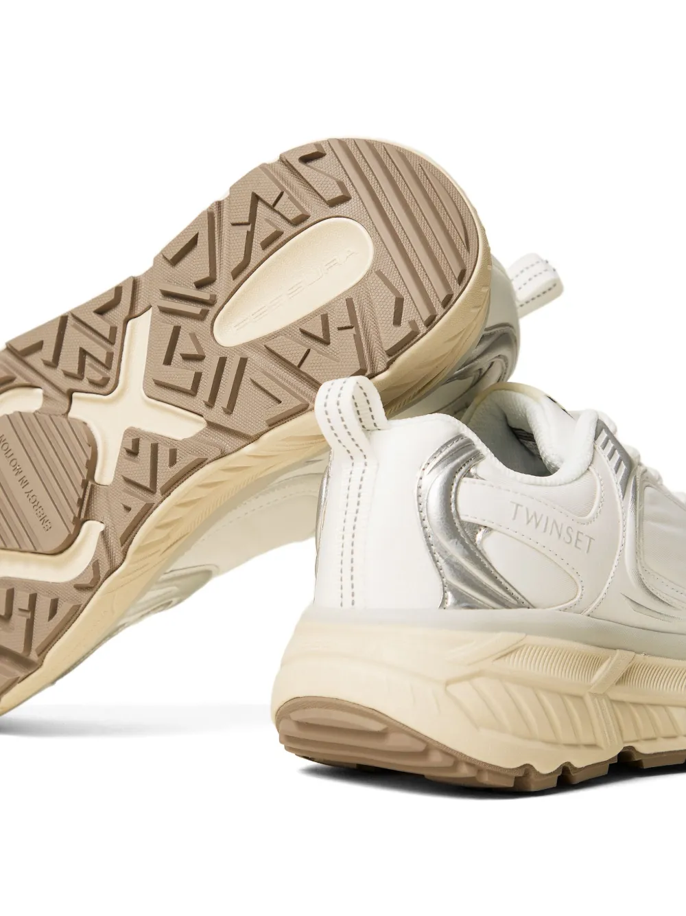 TWINSET Fessura sneakers met metallic vlak Wit