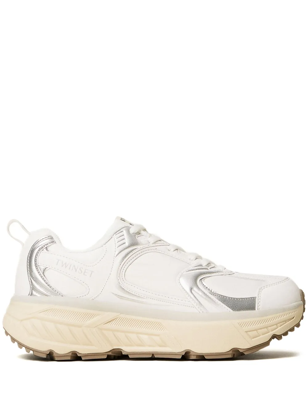 TWINSET Fessura sneakers met metallic vlak Wit