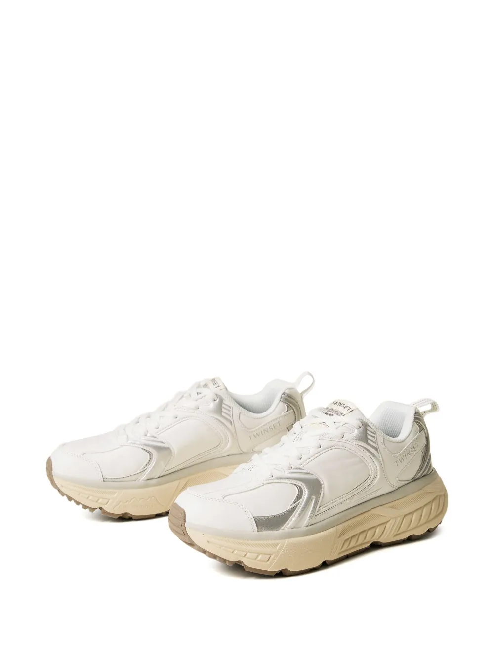 TWINSET Fessura sneakers met metallic vlak Wit