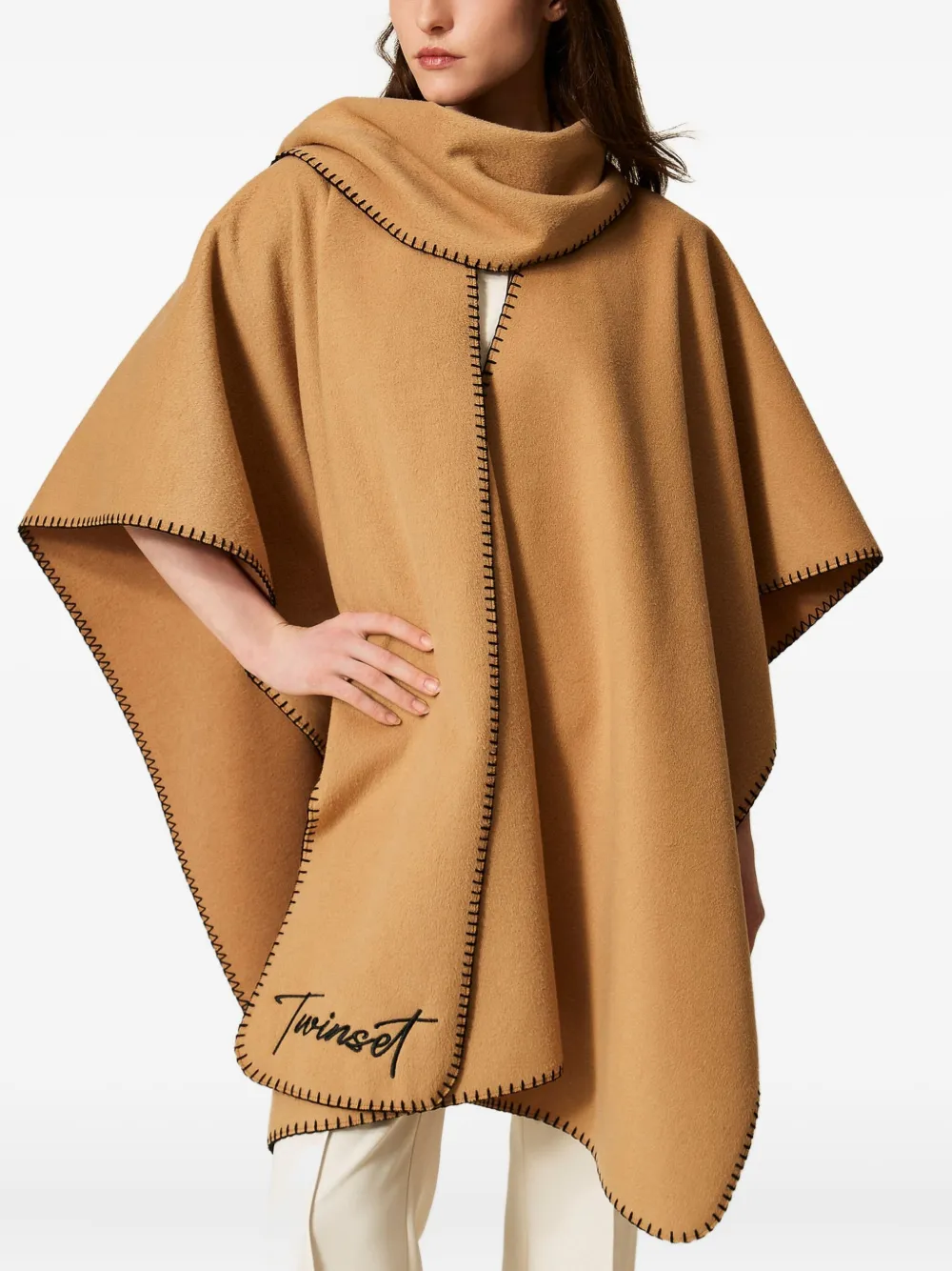 TWINSET stitched cape | Brown | Image 1
