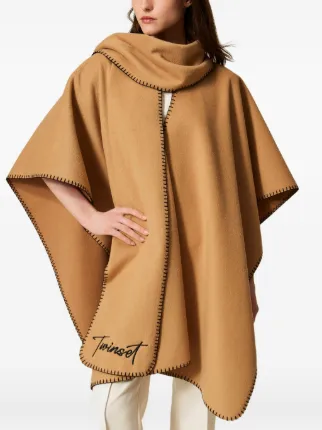 TWINSET ステッチ ケープ | ブラウン | FARFETCH JP