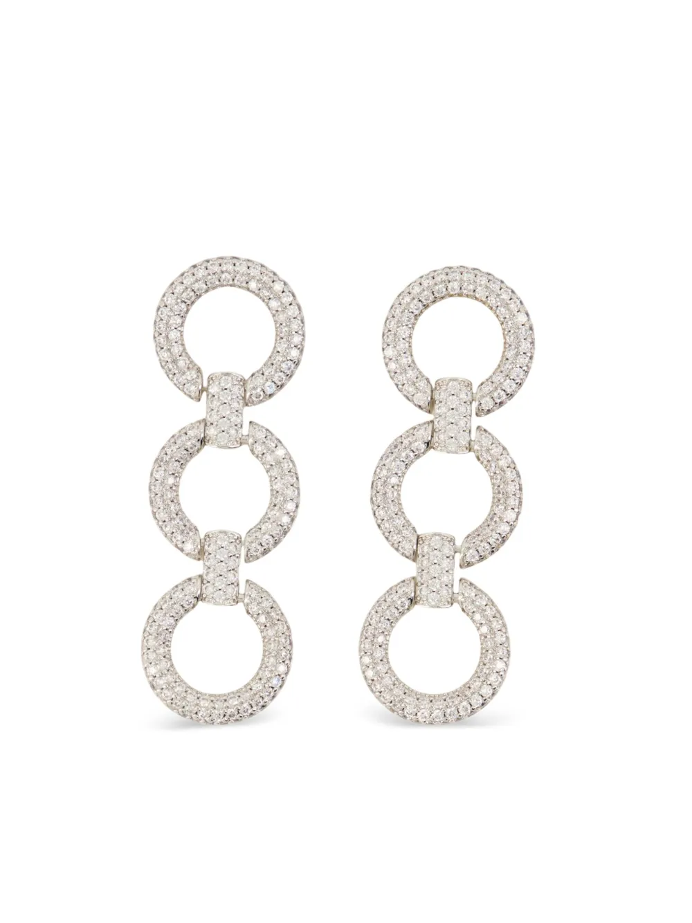 Self-Portrait crystal-embellished circle-link earrings | Silver | Image 1