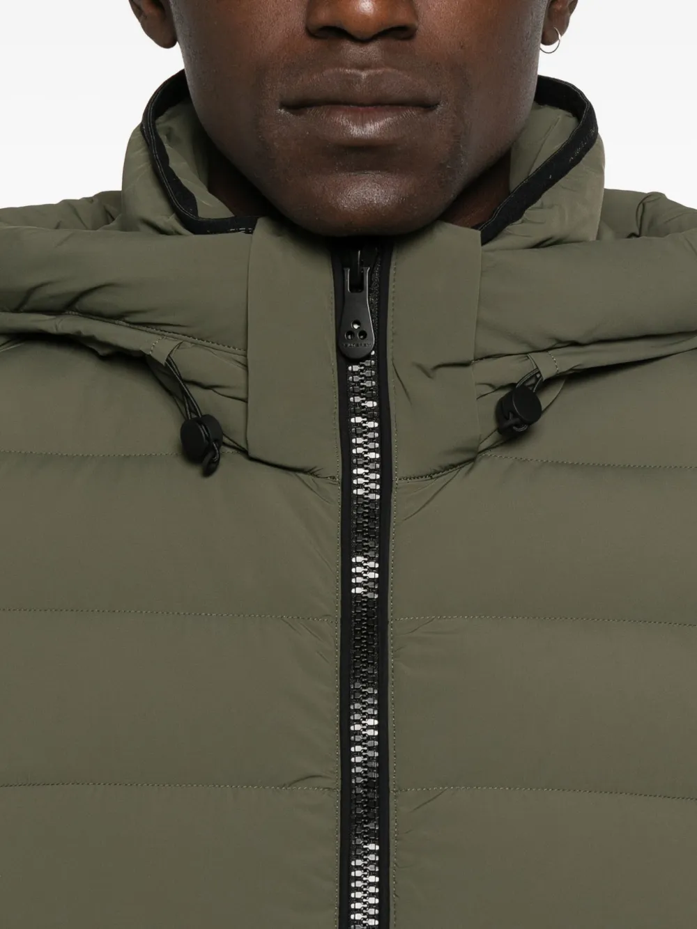 Peuterey Quilted Hooded Jacket In Green
