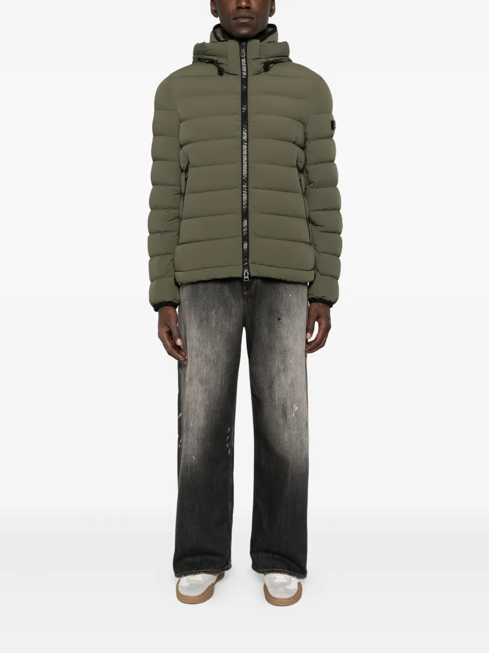 Peuterey Quilted Hooded Jacket In Green
