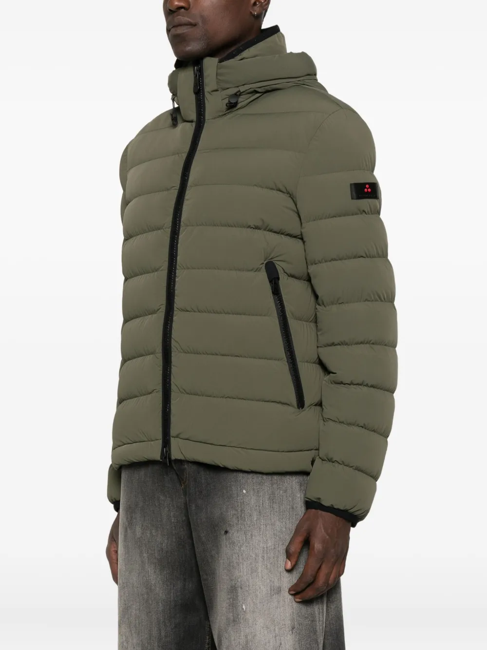 Peuterey Quilted Hooded Jacket In Green