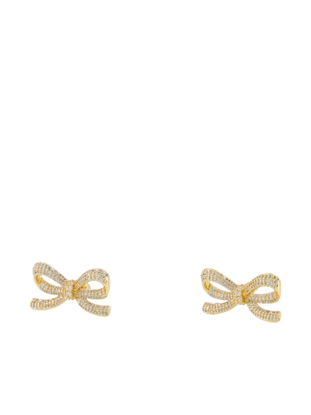 Self-Portrait crystal-bow earrings - Goud