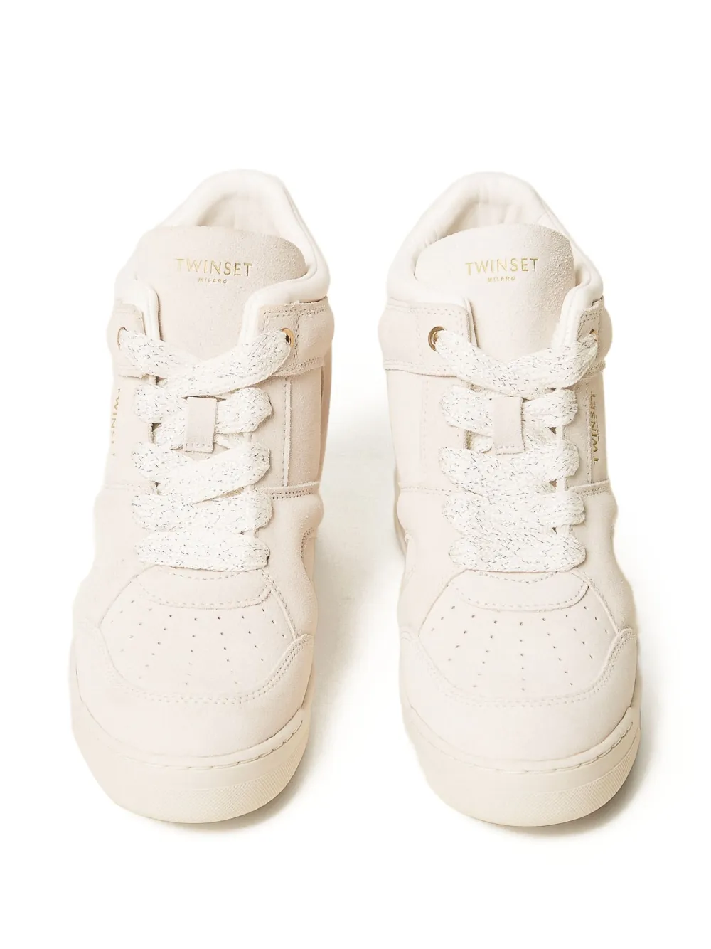 Twinset Suede Sneakers In Neutral