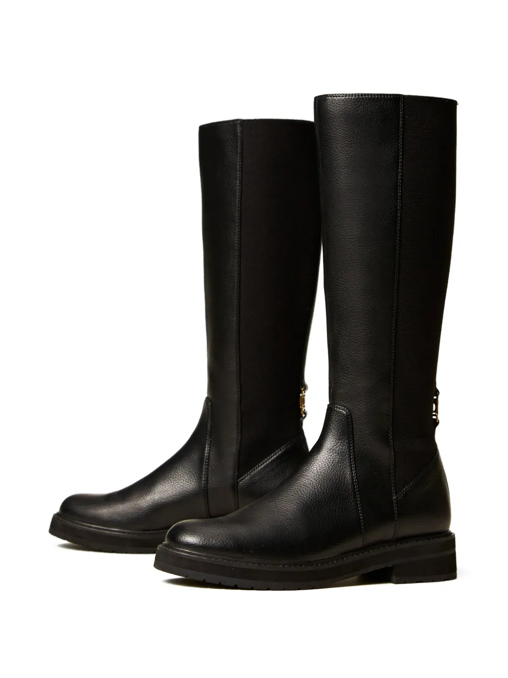 Twinset Elastic-back High Boots In Black