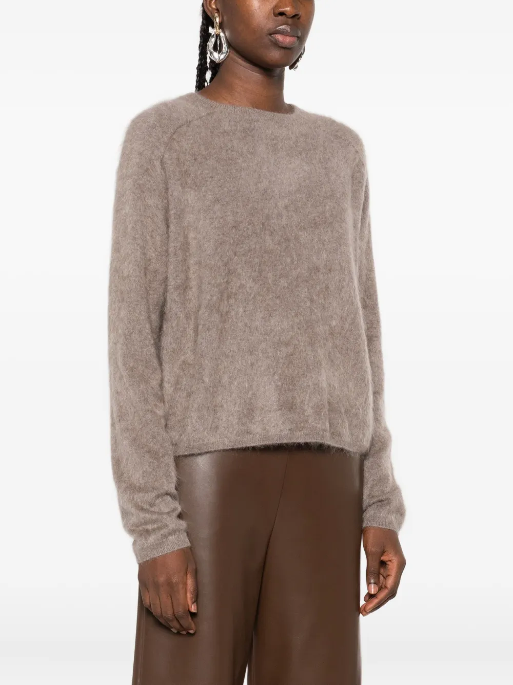 Lisa Yang Kasjmier trui met ronde alsh Beige