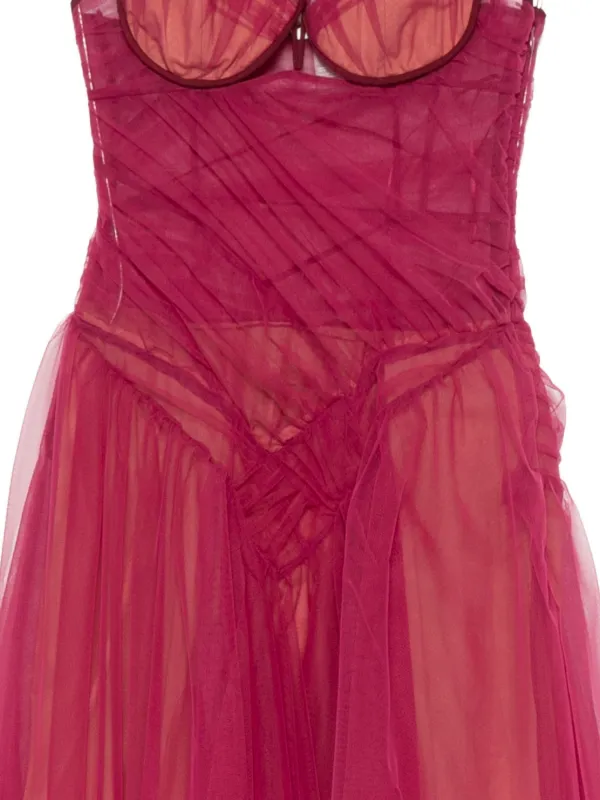 Nensi Dojaka Asymmetric Draped Mini Dress | Red