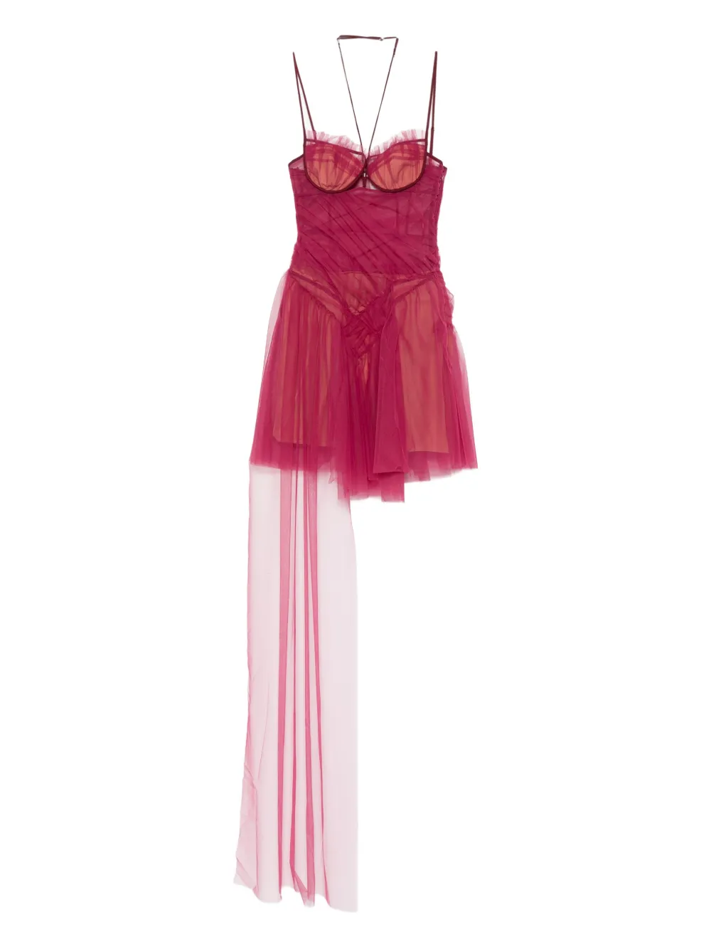 Nensi Dojaka robe courte drapée à design asymétrique | rouge | Image 1