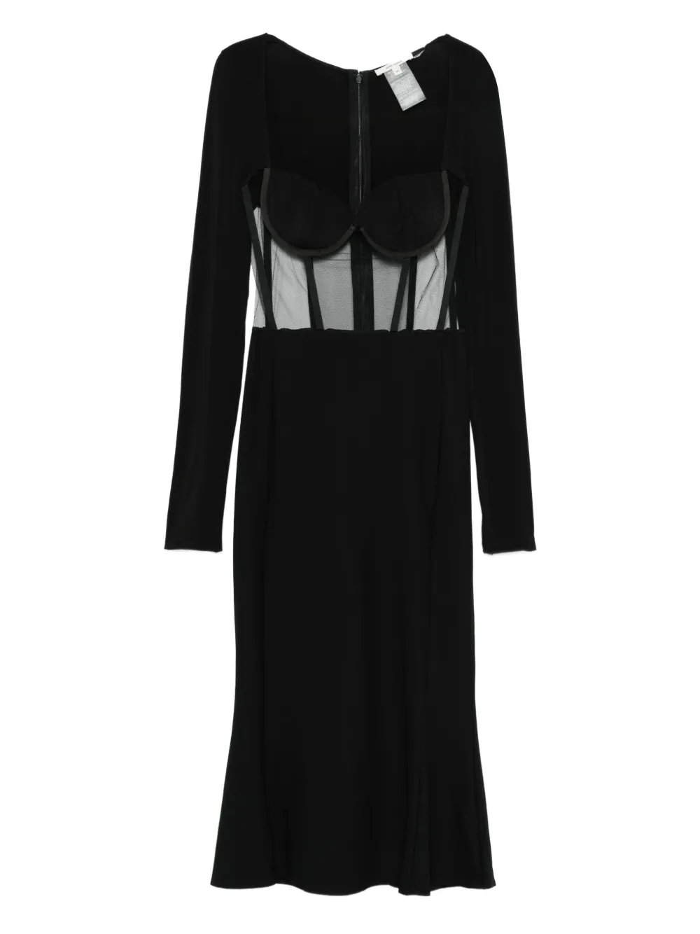Nensi Dojaka long-sleeve midi dress | Black | Image 1