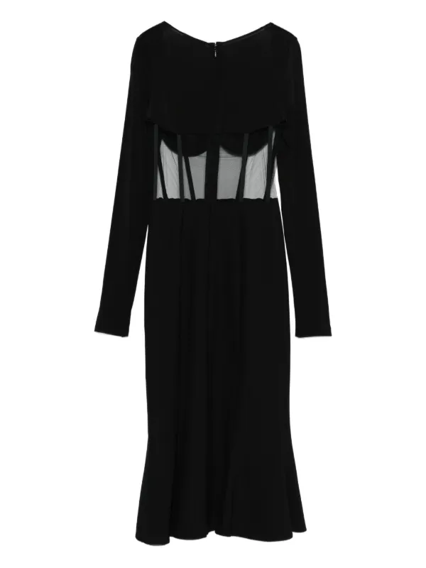 black long sleeve midi dress cocktail & party dresses Qolati Women's Fall Long Sleeve Midi Dress Casual V Neck Chiffon Belted Pleated A Line Flowy Dresses Elegant Cocktail Party Dresses Black M 6, Size: