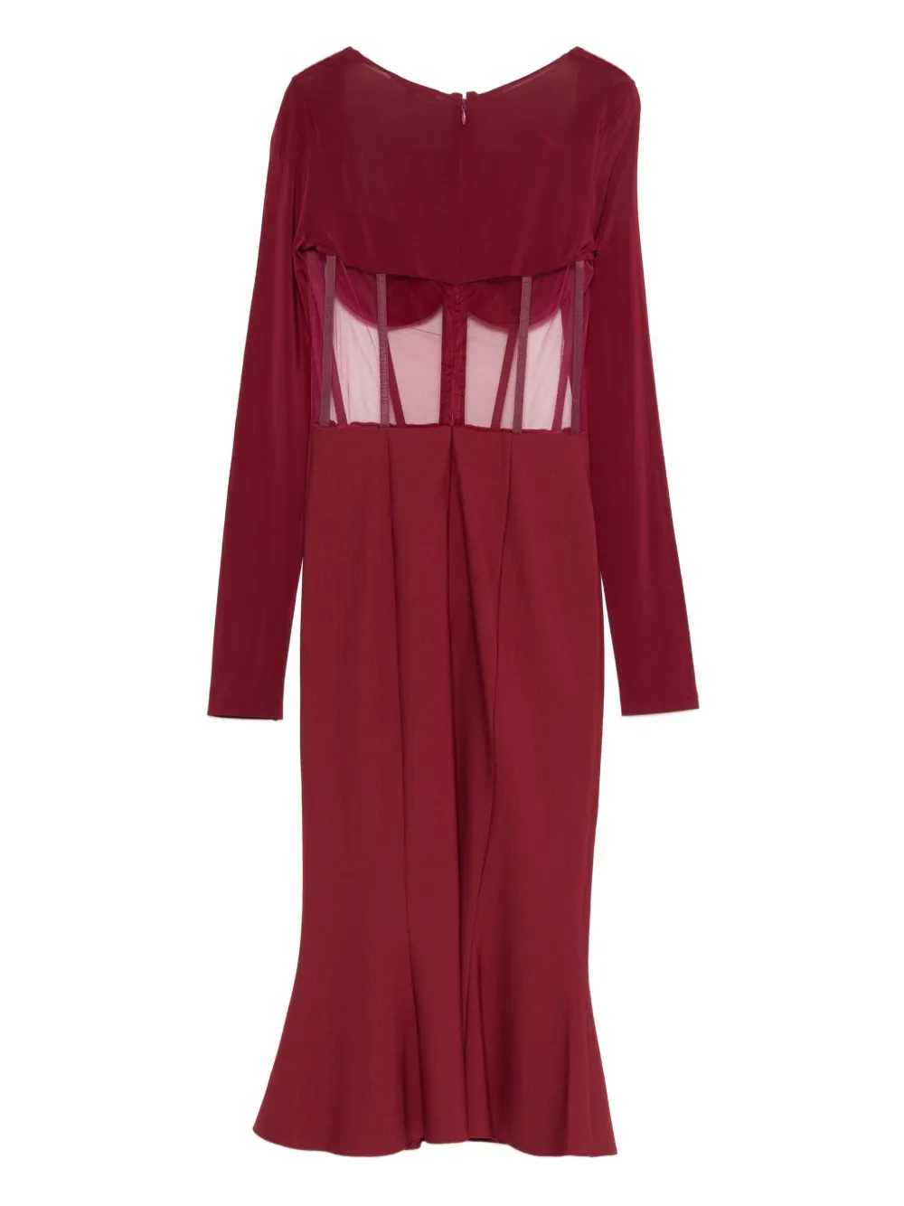 Nensi Dojaka Midi-jurk met mesh vlak - Rood