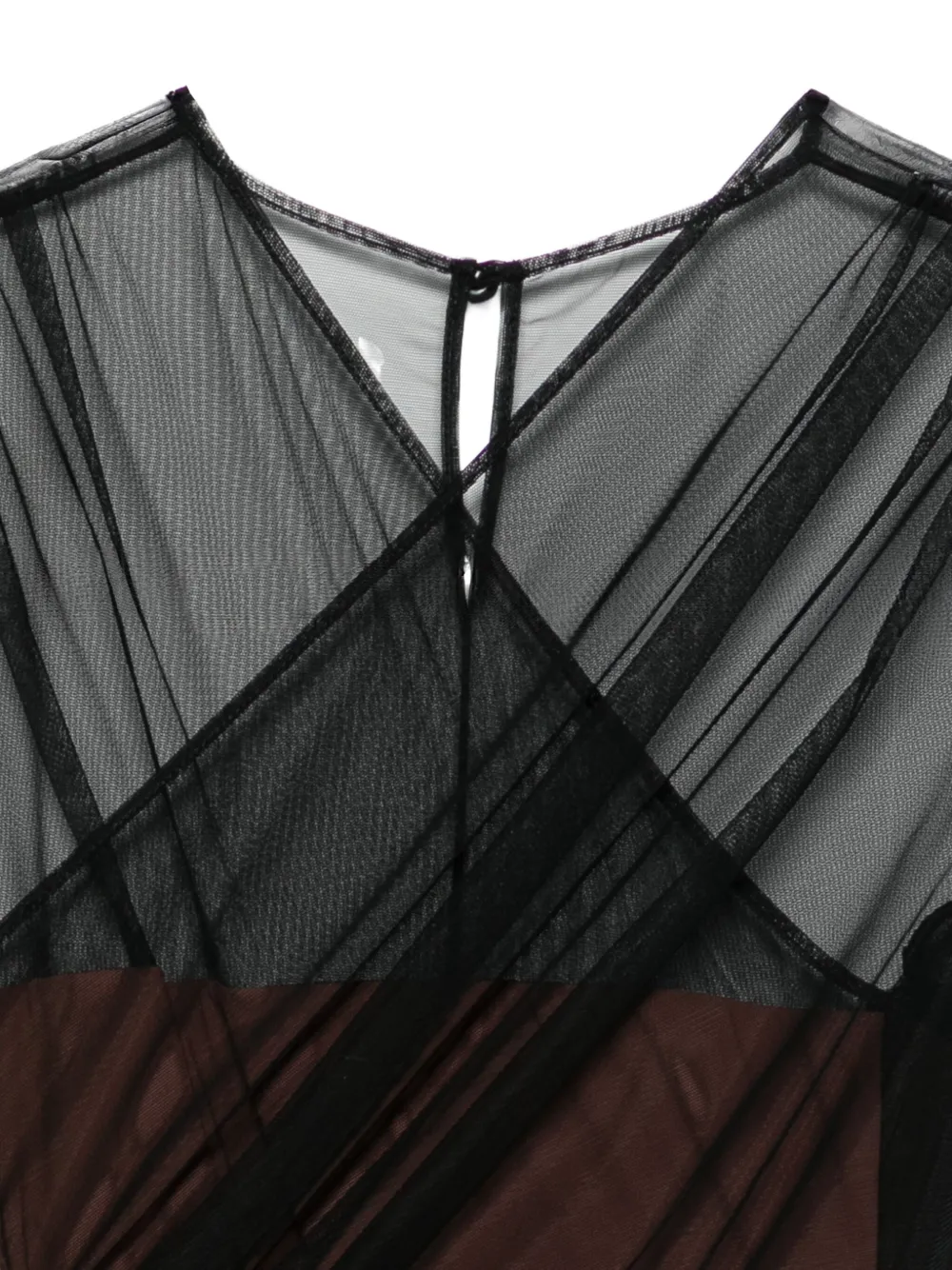 Nensi Dojaka Semi-doorzichtige jurk met lange mouwen Bruin