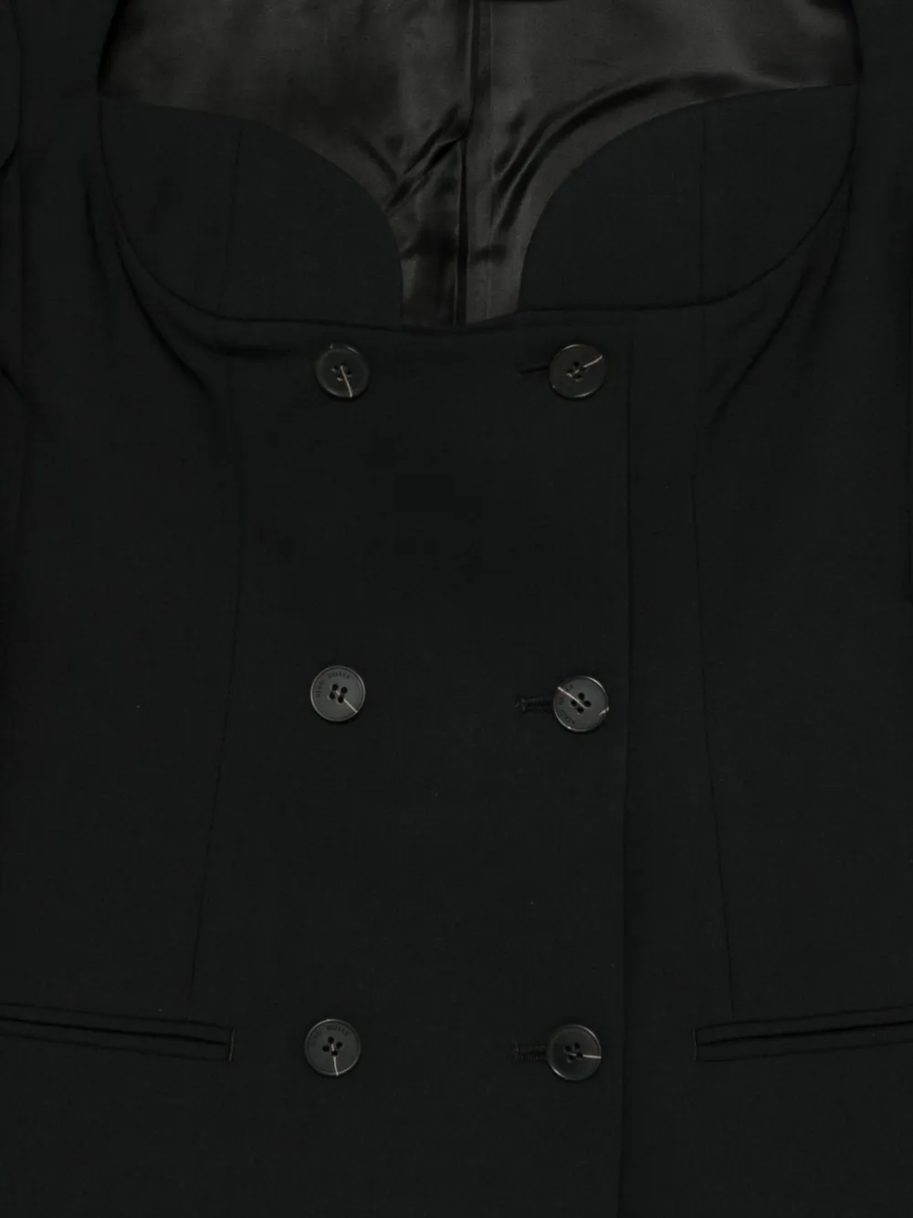 Nensi Dojaka Mini-jurk met dubbele rij knopen Zwart