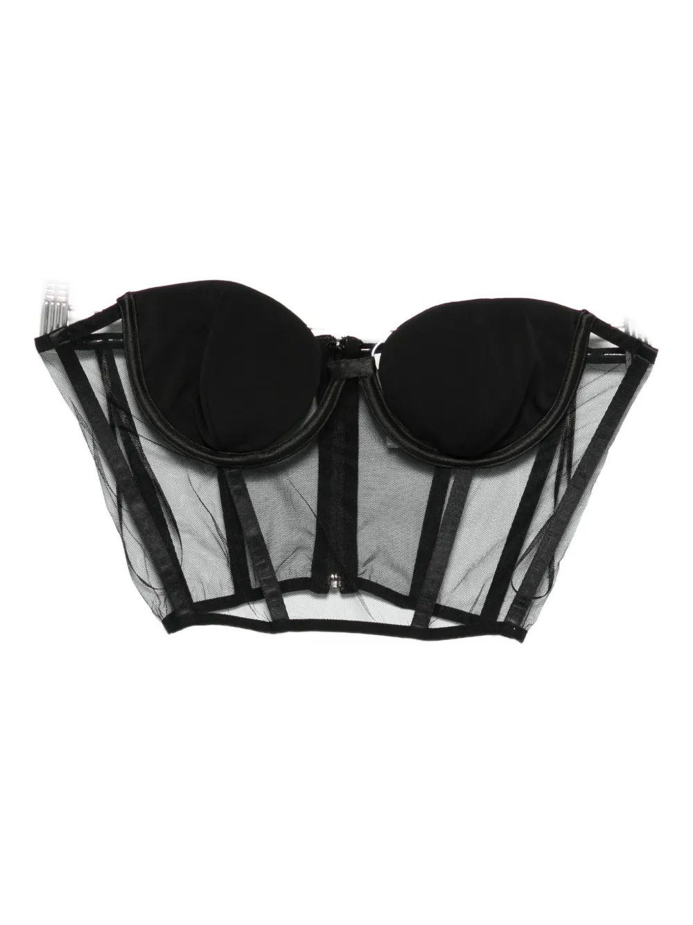 Nensi Dojaka mesh-panel corset top | Black | Image 1