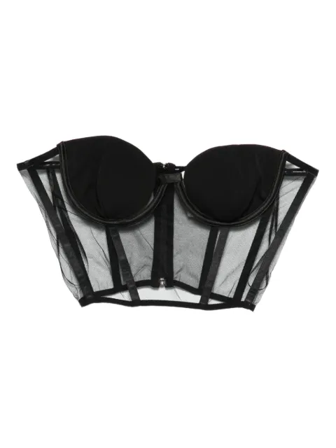 Nensi Dojaka mesh-panel corset top