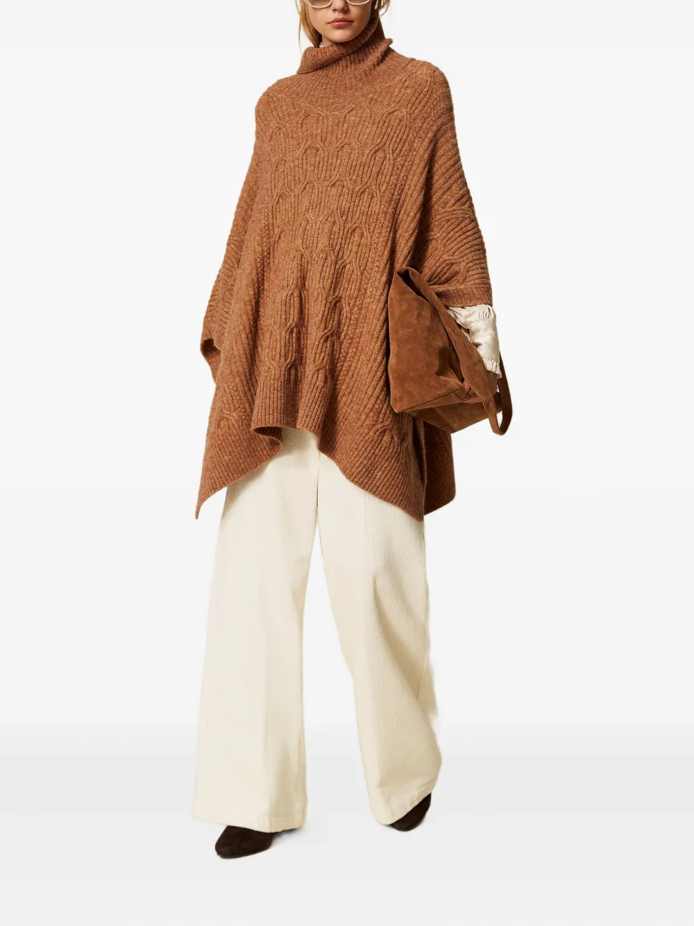 TWINSET Gebreide cape Bruin