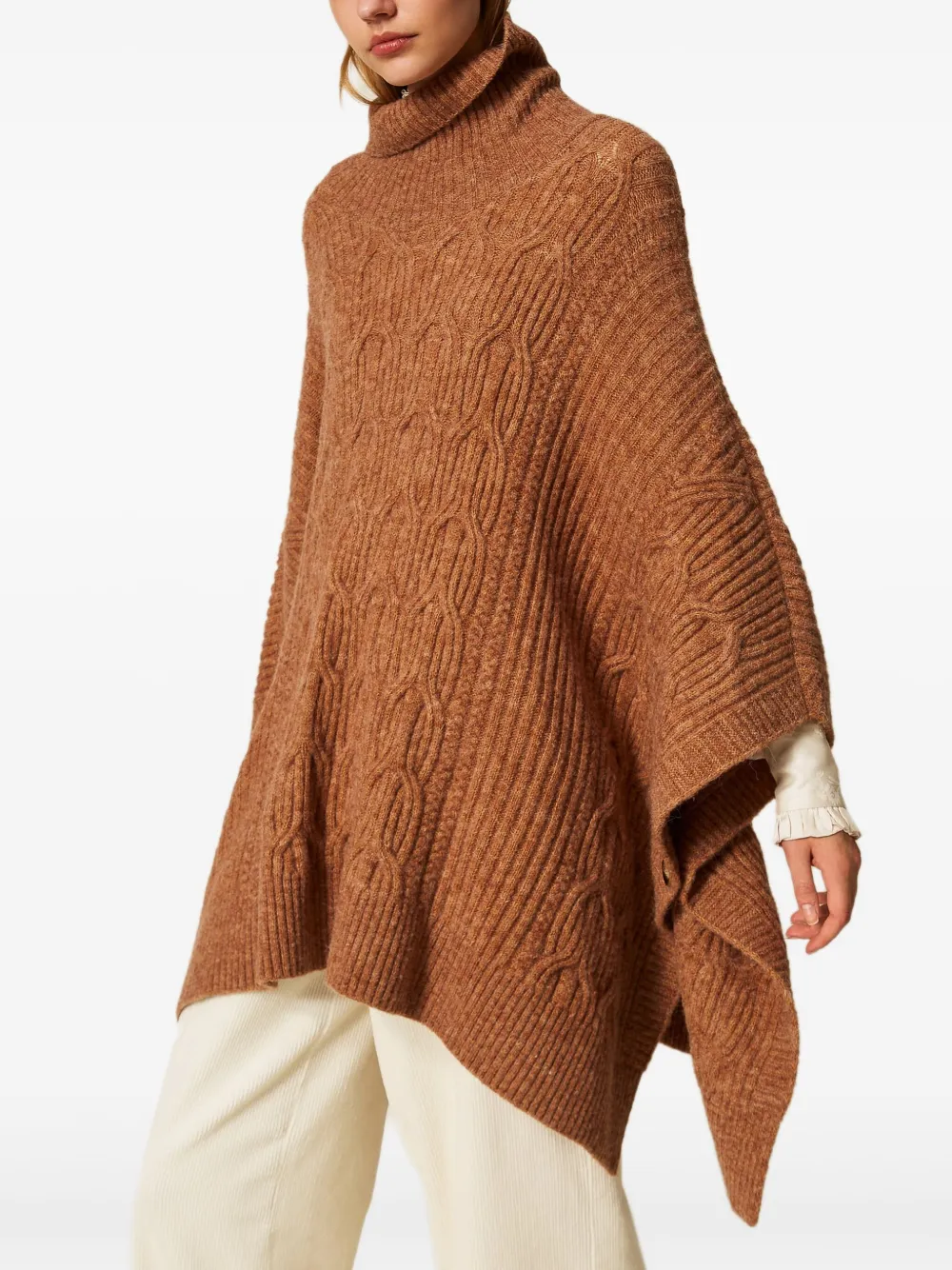 TWINSET Gebreide cape Bruin