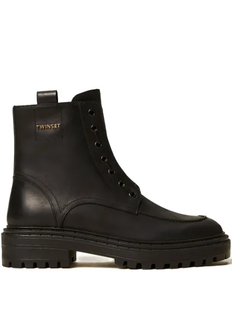 TWINSET lace-up chunky boots