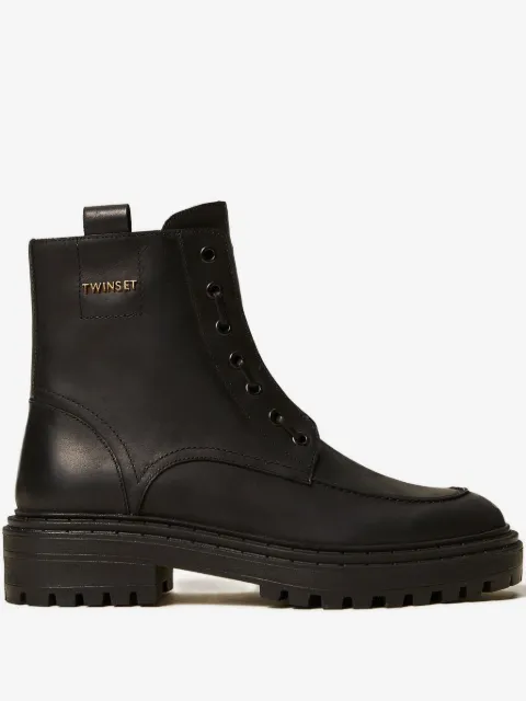 TWINSET lace-up chunky boots