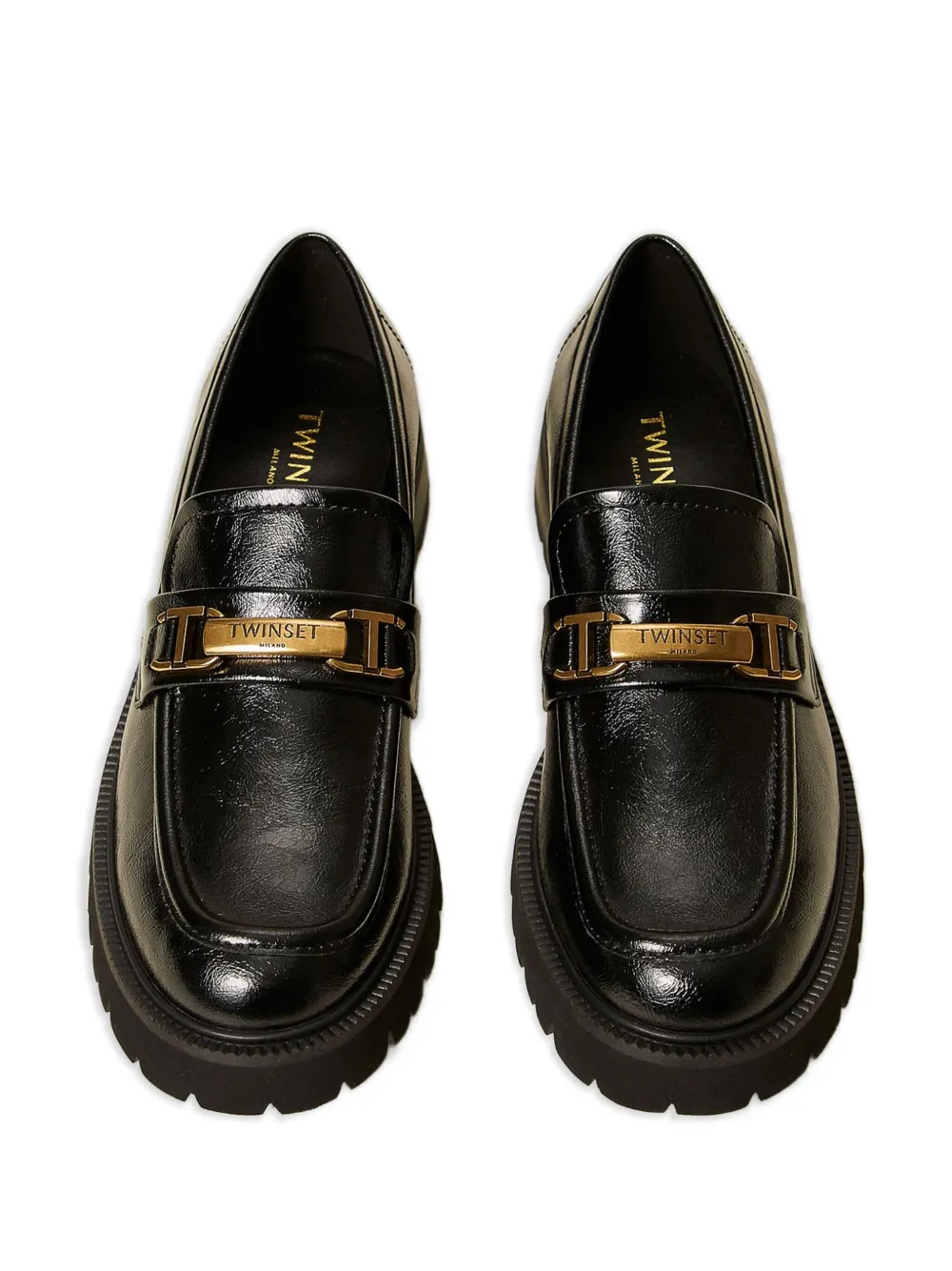 TWINSET Loafers met ovalen gesp Zwart