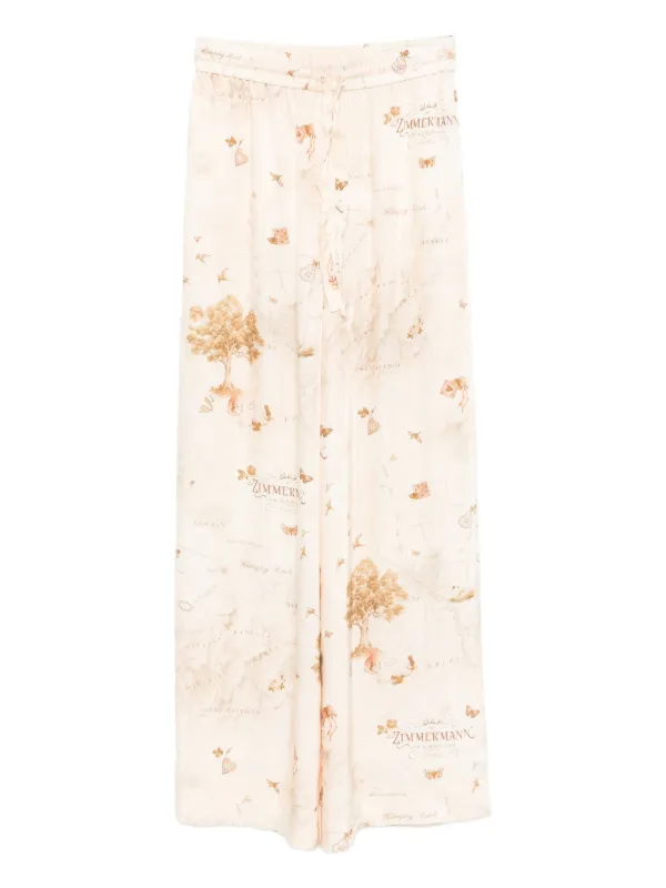 Zimmermann Drawstring Straight-leg Trousers in Neutrals