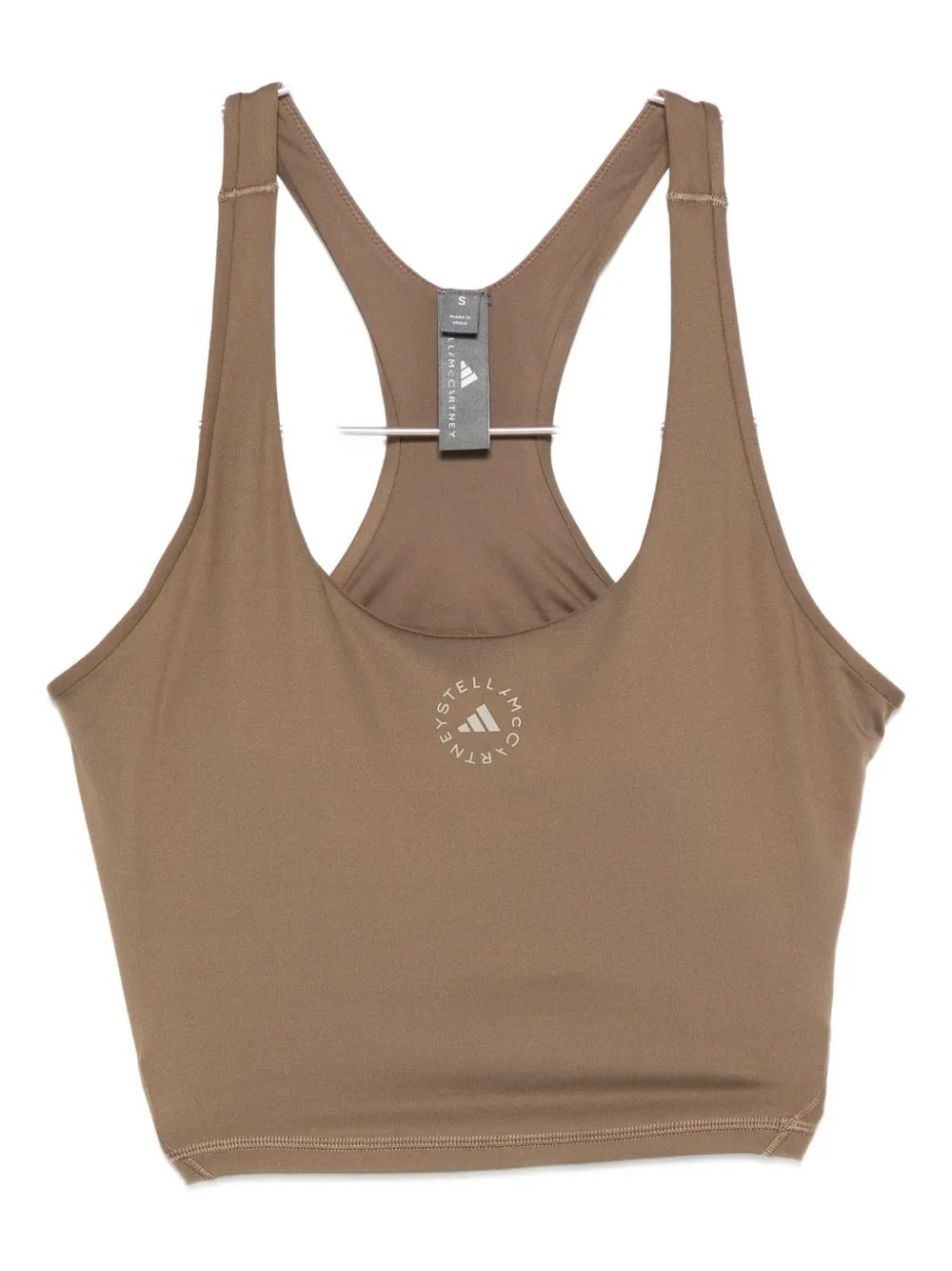 adidas by Stella McCartney racer-back logo tank top - ブラウン adidas by Stella McCartney racer-back logo tank top - ブラウン