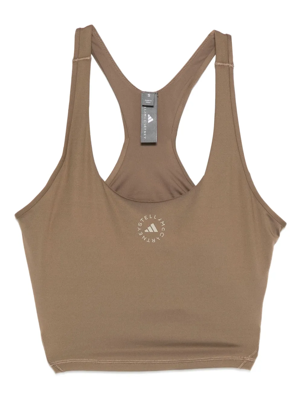 adidas by Stella McCartney racer-back logo tank top | Brown | Image 1