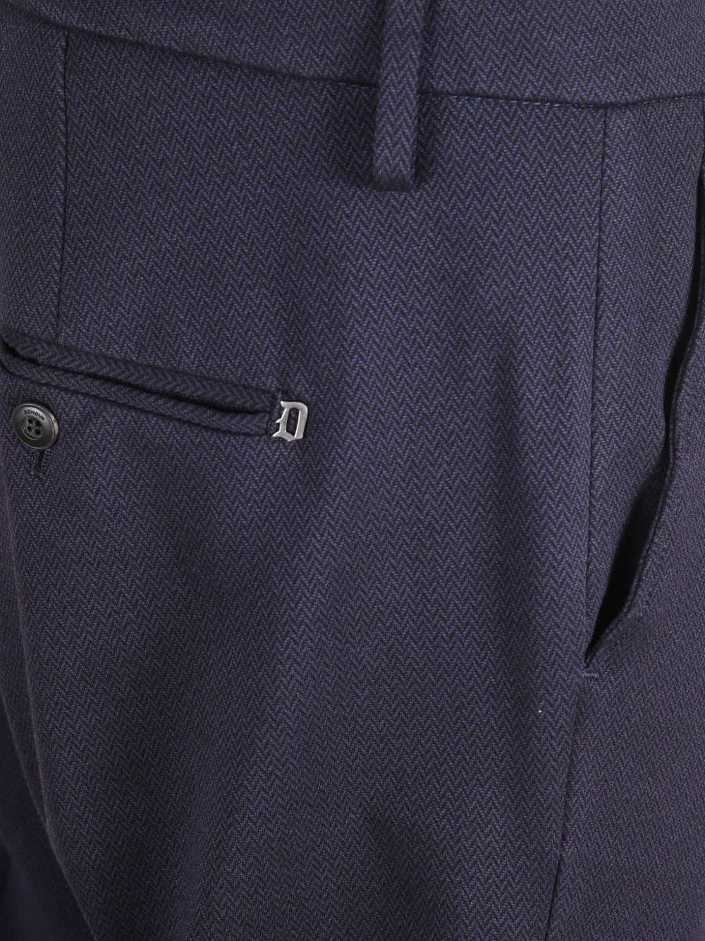 DONDUP Broek met visgraatpatroon Blauw