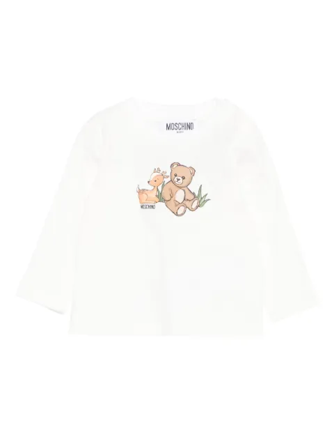 Moschino Kids deer-bear print top