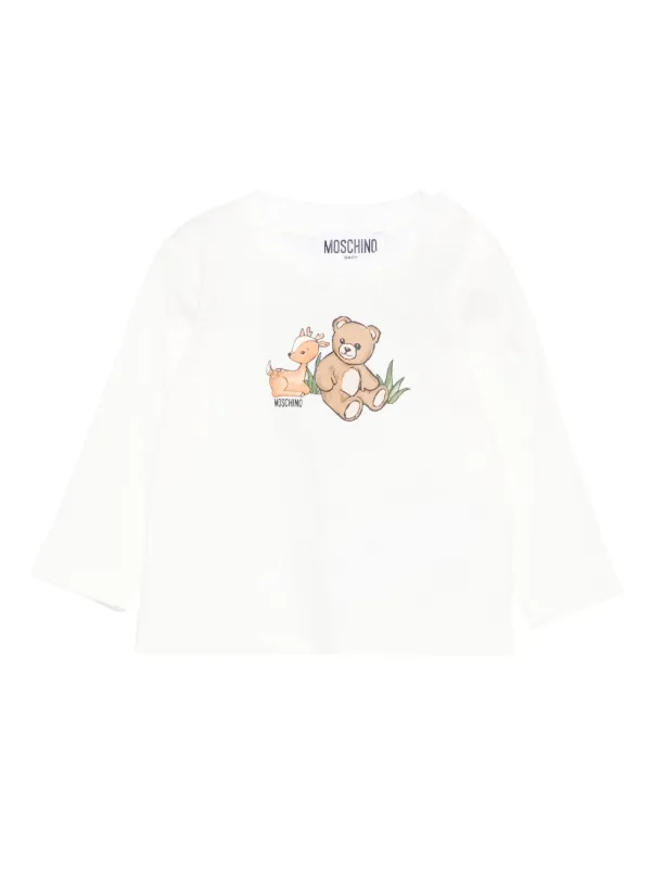 Moschino Kids deer-bear Print Top White FARFETCH PH
