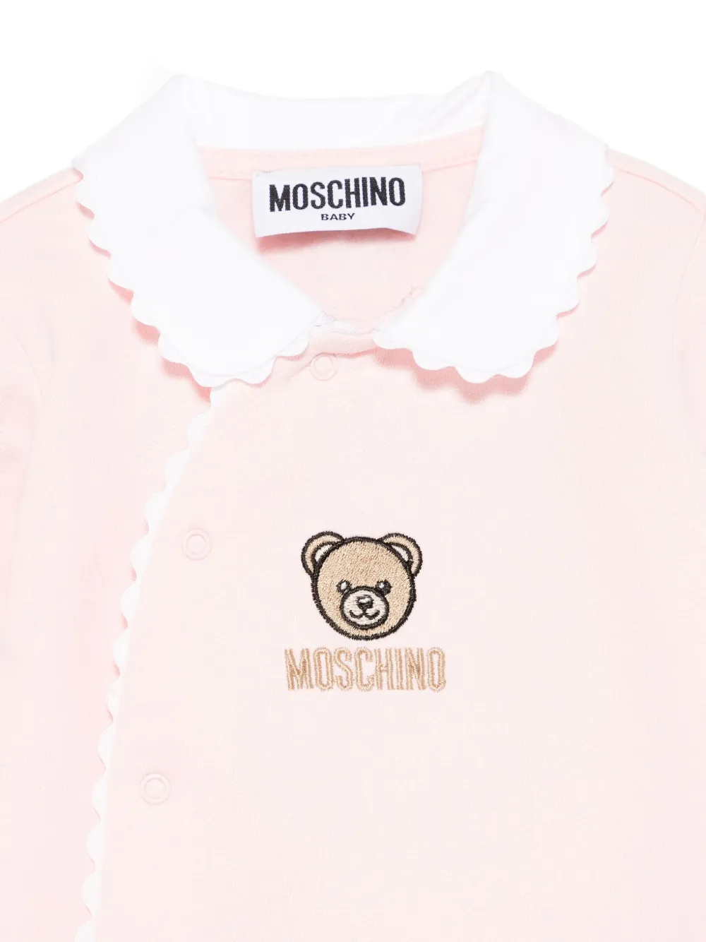 Moschino Kids Romper met geborduurde teddybeer en gewelfde kraag Roze