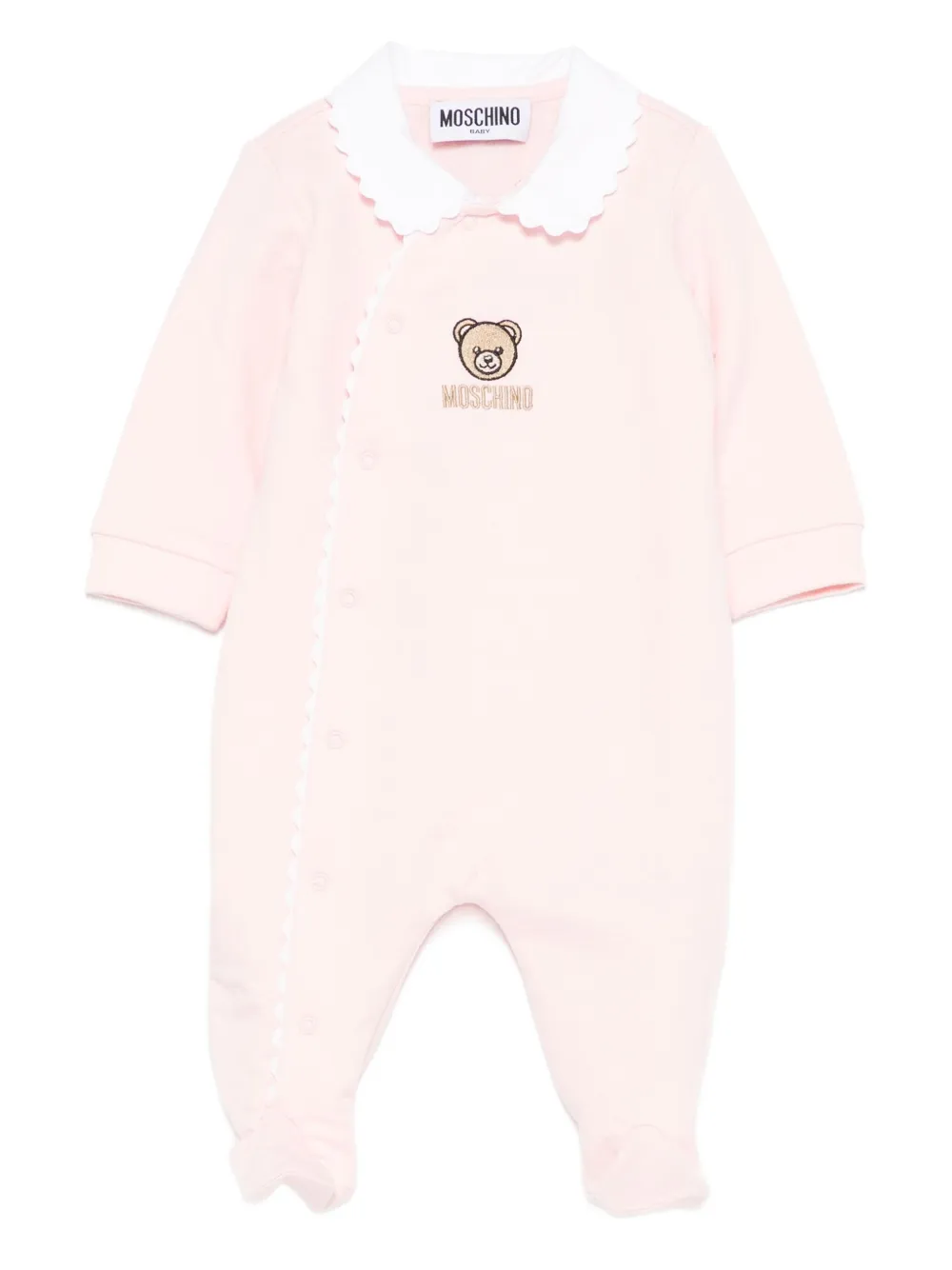 Moschino Kids Romper met geborduurde teddybeer en gewelfde kraag Roze