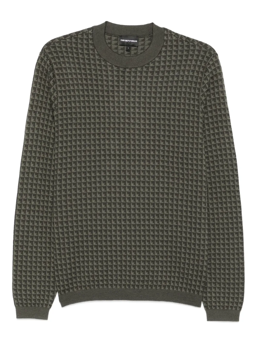 Emporio Armani logo-jacquard wool sweater | Green | Image 1